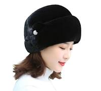 Cocila Winter Middle And Elderly Women's Hats Flower Decor Mothers Old Ladies Festoni Compleanno Bambina (Black One Size) Berretto Donna Firmato Berretto Bianco Donna Cappello Inverno Uomo