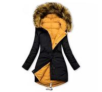 Cocila Women Daily Plus Size Winter Coat Lapel Collar Long Sleeve Thicken Warm Thick Padded Outerwear Piumino Leggero Taglie Forti (Black L) Giacca Donna 100 Grammi Giubbotti in Pelle Donna