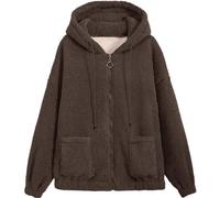 Cocila Women Plus Size Fleece Zip Up Coat Fuzzy Thin Long Sleeve Hoodies With Winter Outerwear Maschera (Coffee M) Piumini Primaverili Donna Scarlet Witch Costume Parka Donna Verde Con