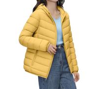 Cocila Women's Casual Feather Lightweight 90 Down Jacket Can Be Stored Solid Color with Storage Bag for Winter Giubbotti Neve (Yellow S) Giubbotto Mezza Stagione Donna Camicia A Quadri Donna