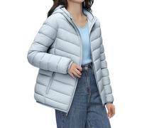 Cocila Women's Casual Feather Lightweight 90 Down Jacket Can Be Stored Solid Color with Storage Bag for Winter Giubbotti Neve (Blue S) Piumino Leggero Donna Giacca Ecopelle Donna Giubbotto