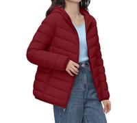 Cocila Women's Casual Feather Lightweight 90 Down Jacket Can Be Stored Solid Color with Storage Bag for Winter Giubbotti Neve (Wine XXXXL) Donna Giacca Mezza Stagione Piumino Donna Grigio