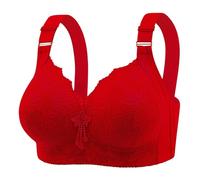 Cocila Women's Fashionable And Casual Front Underwear for Elderly People Skin Friendly Comfortable Bra Porta Reggiseno da Viaggio (Red, M) Solo Coppe Chiusura Frontale Post Mastoplastica Adesivi