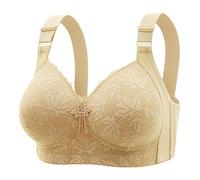 Cocila Women's Fashionable And Casual Front Underwear for Elderly People Skin Friendly Comfortable Bra Porta Reggiseno da Viaggio (Beige, M) Palestra Donna Abbigliamento Fitness Sportivo