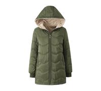 Cocila Women's Geometric Hooded Lamb Wool Padded Padded Jacket Medium Length Padded Jacket Giubbotto da Lavoro Giacca Primaverile Donna Giacca di Lana Donna Bolero Verde Black Friday