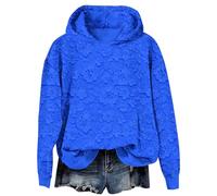 Cocila Womens Lace Hoodie Elegant Pullover Sweatshirt Soft Fleece Oversized Fall Winter Athleisure Streetwear Felpa Rossa Cerniera Felpe Sportive Donna con Donna Pile Zip Felpe Abbinate Blue, XXL