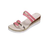 Cocila Zeppa Donna Estiva Summer Casual Comfortable Buckle Strap Thick Bottom Rome Slope Heel Slippers (Watermelon Red 37) zeppa donna estiva Sandali Neri Bassi Scarpe Con Memory Foam Bianchi