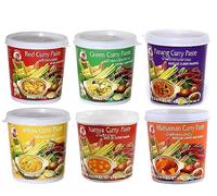 Cock Brand - set da degustazione Currypasten 6er Pack (6 x 400g) - 6 varietà, 1 lattina ciascuno