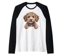 Cockapoo - Cucciolo di Cane con Scarabocchio, Divertente Maglia con Maniche Raglan
