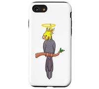 Cockatiel con aureola carino uccello angelo animale domestico pappagallo design Custodia per iPhone SE (2020) / 7 / 8