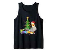 Cockatiel Pappagallo Cappello di Babbo Natale Albero di Natale Canotta