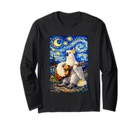 Cockatoo Parrot Playing Guitar Whimsical Art Music Camping Maglia a Manica