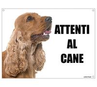 COCKER attenti al cane mod 5 TARGA cartello IN METALLO (15x20)