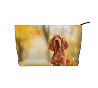 Cocker Spaniel Autumn Park Brown Spaniel Dogs, Borsa per cosmetici in velluto a coste Borsa per il trucco Borsa da viaggio portatile