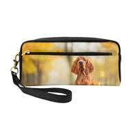 Cocker Spaniel Autunno Park Brown Spaniel Cani, Borsa per il trucco Borsa per cosmetici Borsa da viaggio portatile da toilette Astuccio in pelle per donne e ragazze