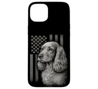 Cocker Spaniel Bandiera Americana 4 luglio Patriotic Dog Love Custodia per iPhone 15 Plus