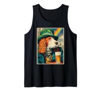 Cocker Spaniel Bere Birra Vintage St Patricks Day Dog Canotta