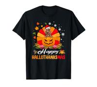 Cocker Spaniel Cane Hallothanksmas Halloween Autunno Natale Maglietta