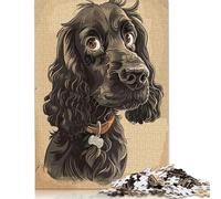 Cocker Spaniel Caricature Jigsaw Puzzle Impossible 1000 Pezzi Decorazione Per La Casa. Giochi Rilassamento E Intelligence Per Adulti E Ragazzi Da 14 Anni 1000pcs (75x50cm)