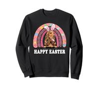Cocker Spaniel Dog Easter Bunny Eggs Hunting Boho Rainbow Felpa