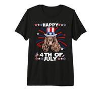 Cocker Spaniel Dog Patriotic American 4th of July Dogs Maglietta Premium