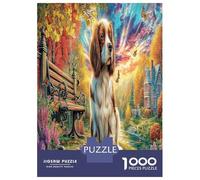 Cocker Spaniel In Autumn Park Puzzle Gioco Didattico 1000 Pezzi Cute Pet Dog Puzzle Intrattenimento Creativo Per Adulti Ragazzi Bambini 52x38cm/1000pcs