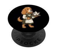 Cocker Spaniel Inglese Cameriera - Divertente Cane Mamma Papà PopSockets PopGrip Adesivo