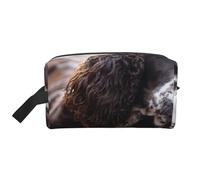 Cocker Spaniel Inglese, Cani Ricci Bianco-Marroni, Organizer per Cosmetici di Grande Capacità, Borsa da Viaggio per Trucco da Donna