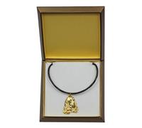 Cocker Spaniel Inglese - collana rivestita in oro in una scatola, Art Dog IT