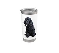 Cocker Spaniel Inglese Cucciolo Nero Bicchiere termico in acciaio inox doppia parete