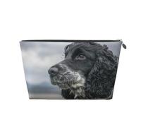 Cocker Spaniel Inglese Grandi Orecchie Ricci Nere, Borsa da toilette Borsa per trucco Borsa per cosmetici Borsa da toilette da viaggio portatile