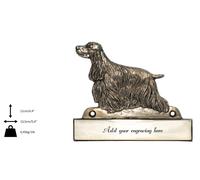 Cocker Spaniel Inglese - iscrizione in ottone 'WELCOME', incisore Art Dog IT