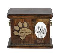 Cocker Spaniel inglese urna con piattina ceramica Art-Dog