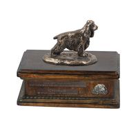 Cocker Spaniel inglese urna di legno bassa con un'immagine Art-Dog