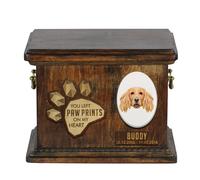 Cocker Spaniel inglese urna di legno con cane Art-Dog