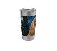 Cocker Spaniel Inglese Van Gogh Notte Stellata Bicchiere termico in acciaio inox doppia parete