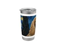Cocker Spaniel Inglese Van Gogh Notte Stellata Bicchiere termico in acciaio inox doppia parete