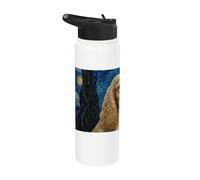 Cocker Spaniel Inglese Van Gogh Notte Stellata Stainless Steel Insulated Water Bottle