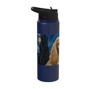 Cocker Spaniel Inglese Van Gogh Notte Stellata Stainless Steel Insulated Water Bottle