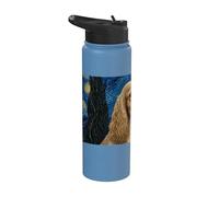 Cocker Spaniel Inglese Van Gogh Notte Stellata Stainless Steel Insulated Water Bottle