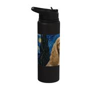 Cocker Spaniel Inglese Van Gogh Notte Stellata Stainless Steel Insulated Water Bottle
