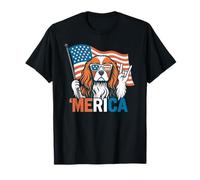 Cocker Spaniel Merica Bandiera Americana 4 luglio Amante dei Cani Maglietta