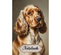 Cocker Spaniel Notebook For Dog Lovers: 6x9 Lined Journal with Cocker Spaniel Line Art on Every Page, 120 Pages - Gift for Dog Mom & Dog Dad
