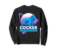 Cocker Spaniel Retro Vintage Synthwave Estetica Amante dei Cani Felpa