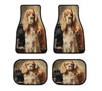 Cocker Spaniel - Tappetini per auto, personalizzabili, antiscivolo, anteriori e posteriori, classici per tutte le stagioni, universali, adatti per SUV, furgoni, berline, camion, set da 4 pezzi