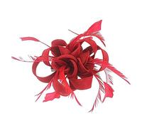 Cocktail Ballo di fine anno Festa Decorazione Testa Prom Fascinator Accessori for capelli Retro Piuma Multi Strati Vestire Sposa Ballo di fine anno(Wine Red)