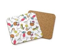 Cocktail Bicchieri Bevande Sottobicchiere Tappetino Truciolato Set X4 - Martini