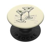 Cocktail Classico Martini Estetica Verde Oliva Su Beige PopSockets PopGrip Adesivo