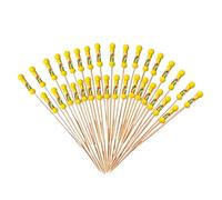 Cocktail Garnish Picks - Reusable Metal Drink Skewers | Stainless Steel Appetizer Toothpick Set with Decorative Tops, Food Serving Sticks for Fruit Cheese and Olive Decoration