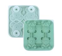 Cocktail Ice Molds- 4 Grid Bear Shape Silicone Tray, Easy Demould Whiskey Ice Maker | Household Freezer Molds For Cold Drinks, Snacks, Food | Household Making For Kitchen Daily Use